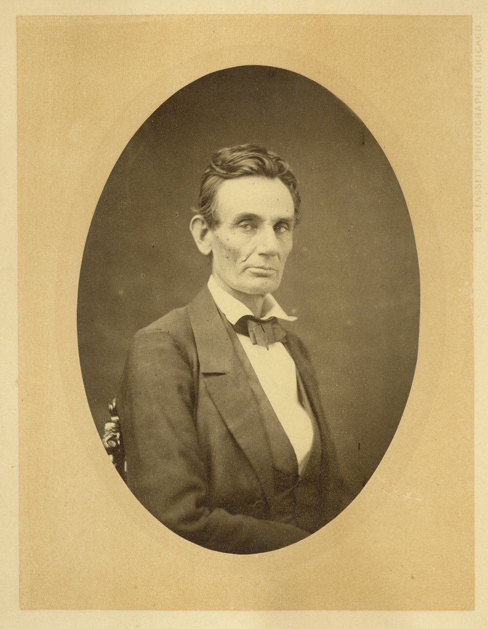 Portrett av Abraham Lincoln, 1859 (bw-bilde) av Samuel Montague Fassett