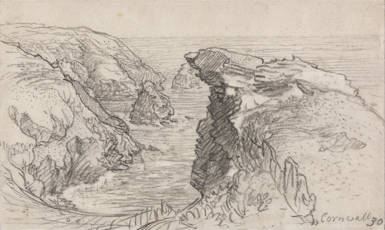 En side fra en Cornish Sketchbook- Cornwall 30 av Samuel Palmer