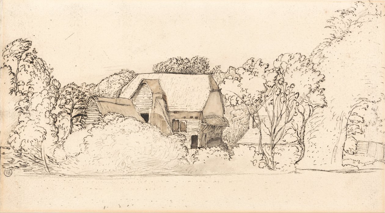 En gammel låve på Shoreham av Samuel Palmer