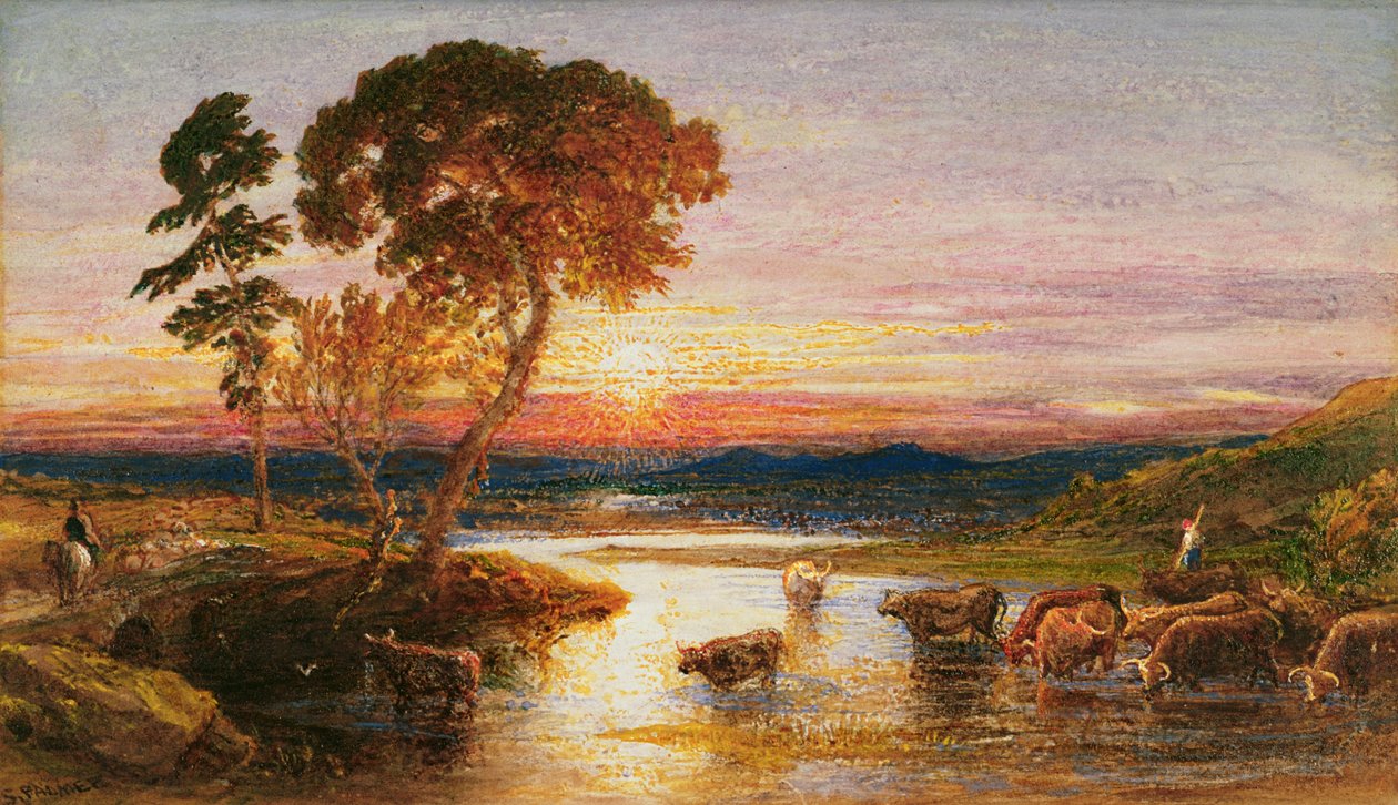 Going to the Fold, Sunset, 1879 av Samuel Palmer