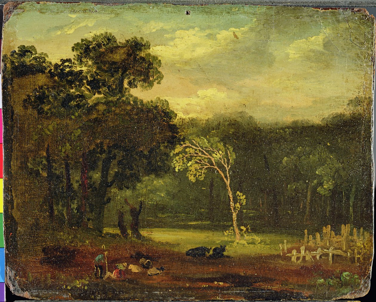 Skisse fra naturen i Sion Park, 1819 (olje på kort) av Samuel Palmer