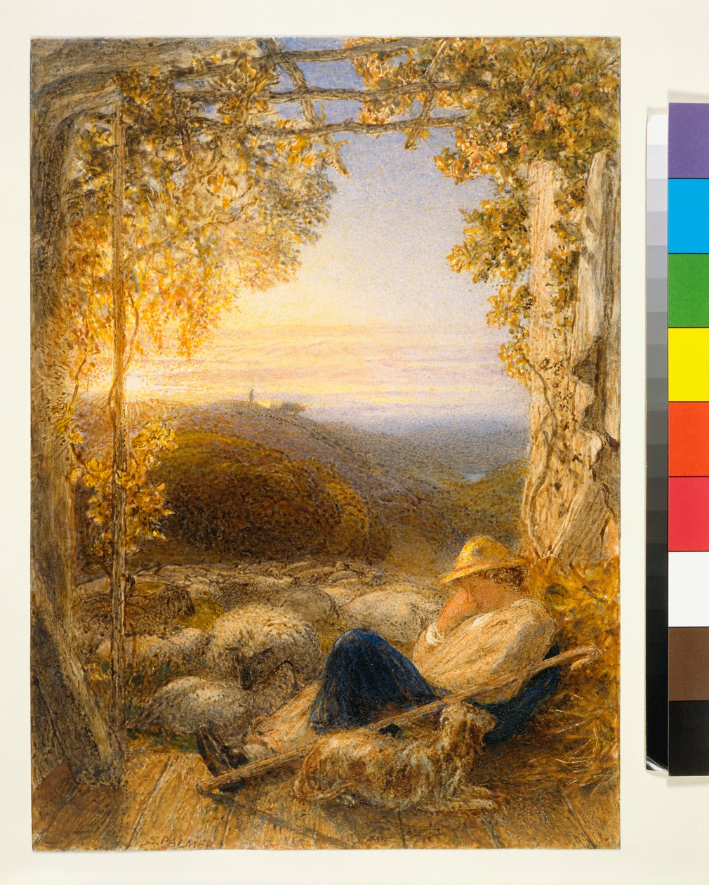 Sovende hyrde - morgen, ca. 1857 av Samuel Palmer