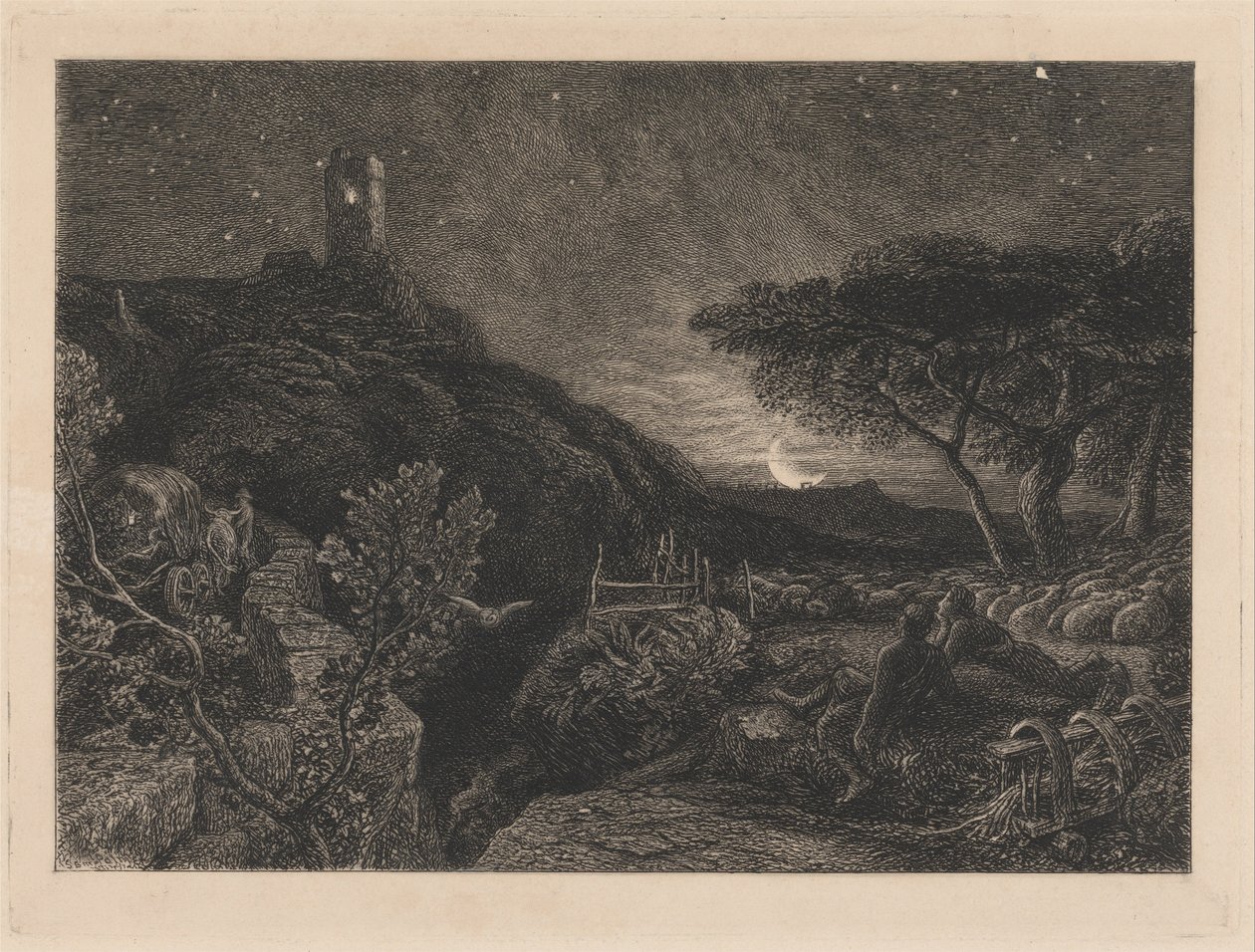 Det ensomme tårnet av Samuel Palmer