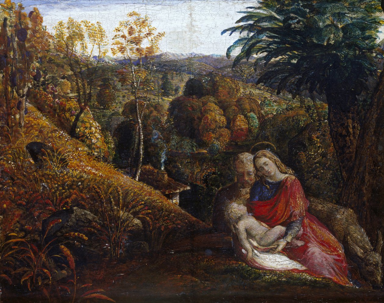 Resten på flukten til Egypt av Samuel Palmer