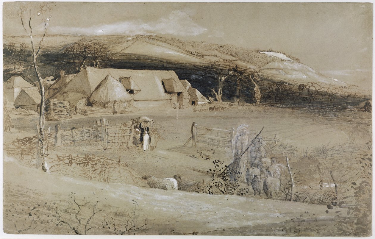 The Valley of Vision (pensel, blekkvask, kroppsfarge og grafitt på papir) av Samuel Palmer