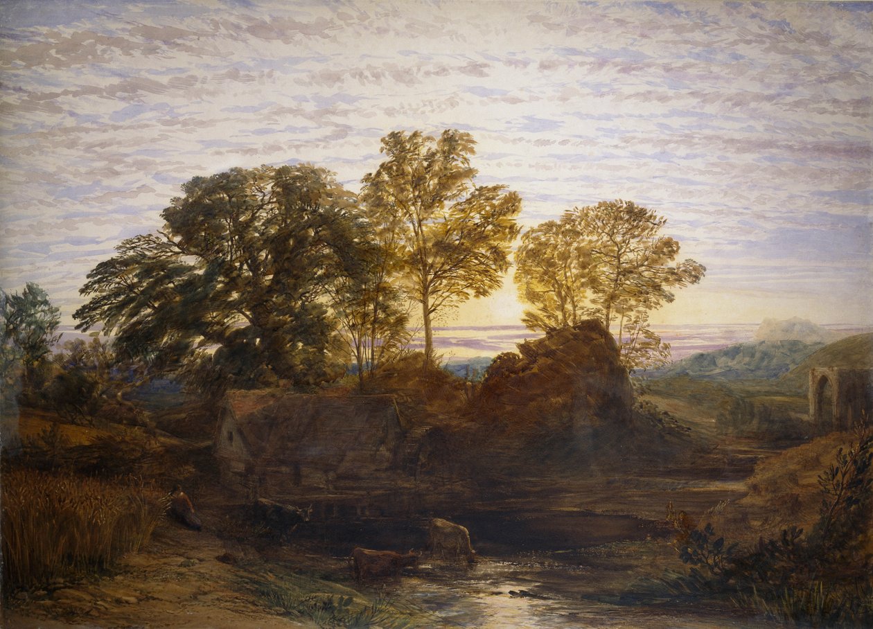 Vannmøllen, 1800-tallet av Samuel Palmer