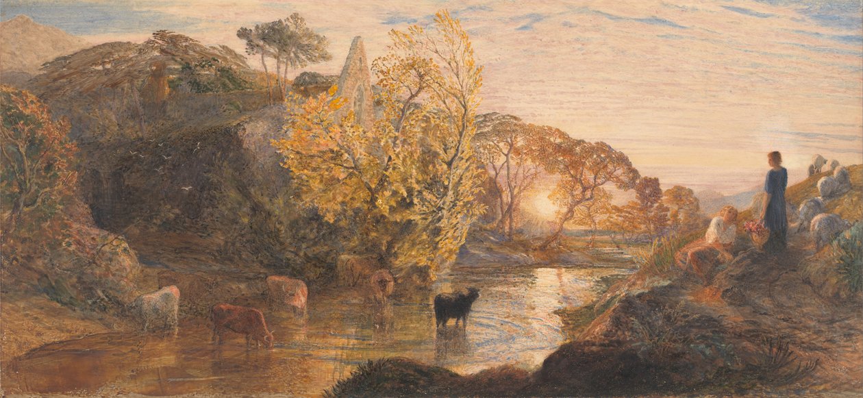 Tintern Abbey ved solnedgang av Samuel Palmer