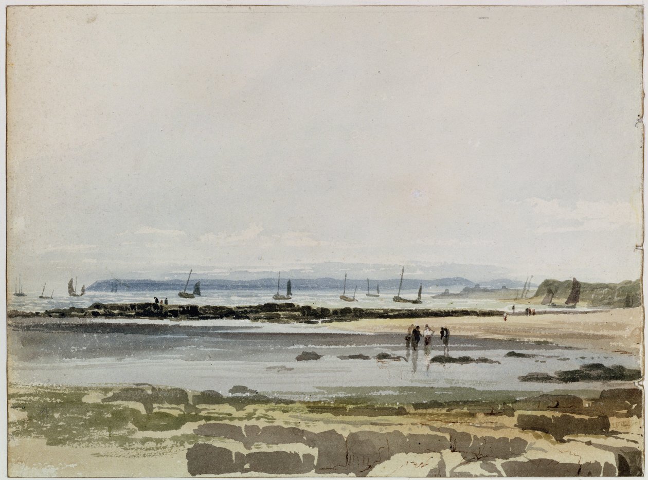 Strandscene av Samuel Prout