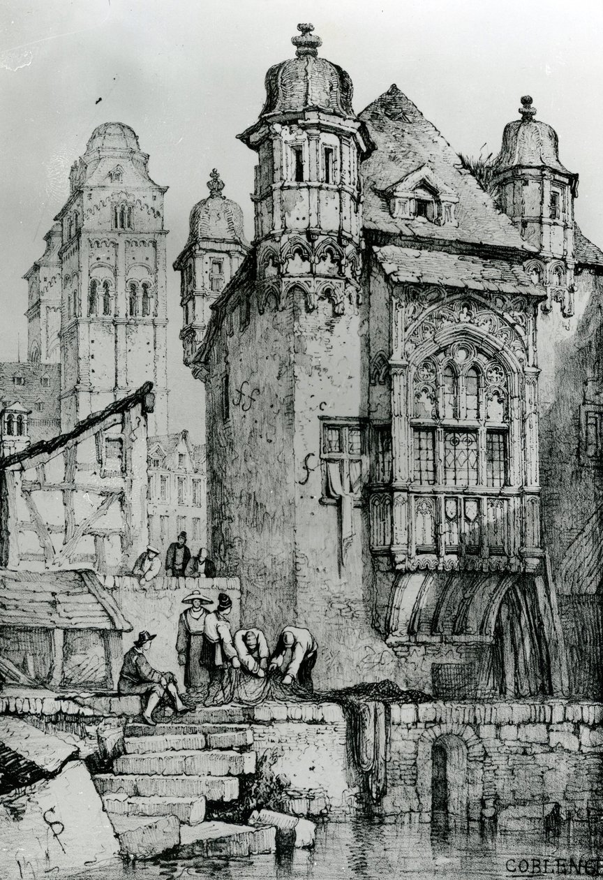 Coblence fra Sketches in Flanders and Germany, 1833 av Samuel Prout