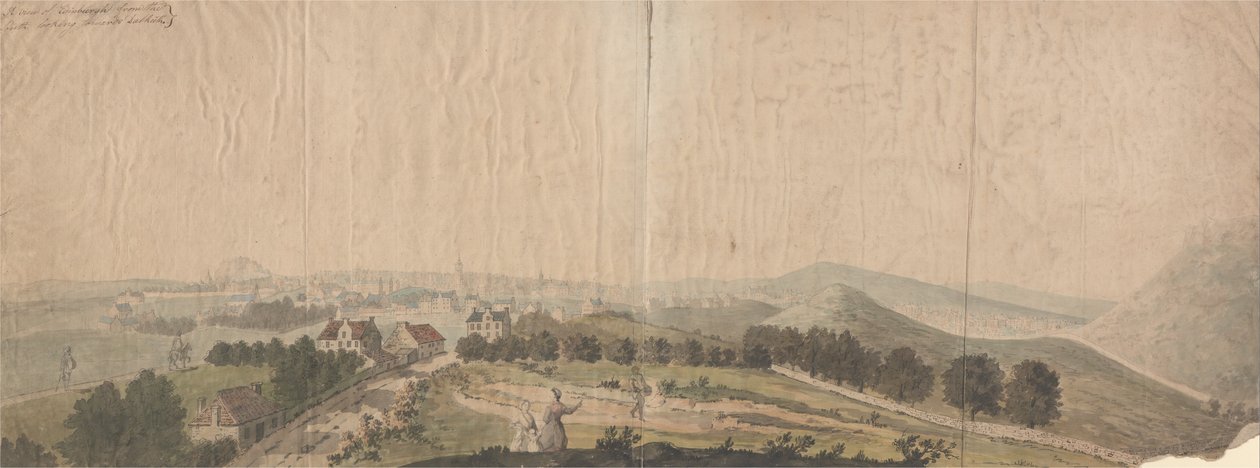 Utsikt over Edinburgh fra sør med utsikt mot Dalkeith av Samuel Scott