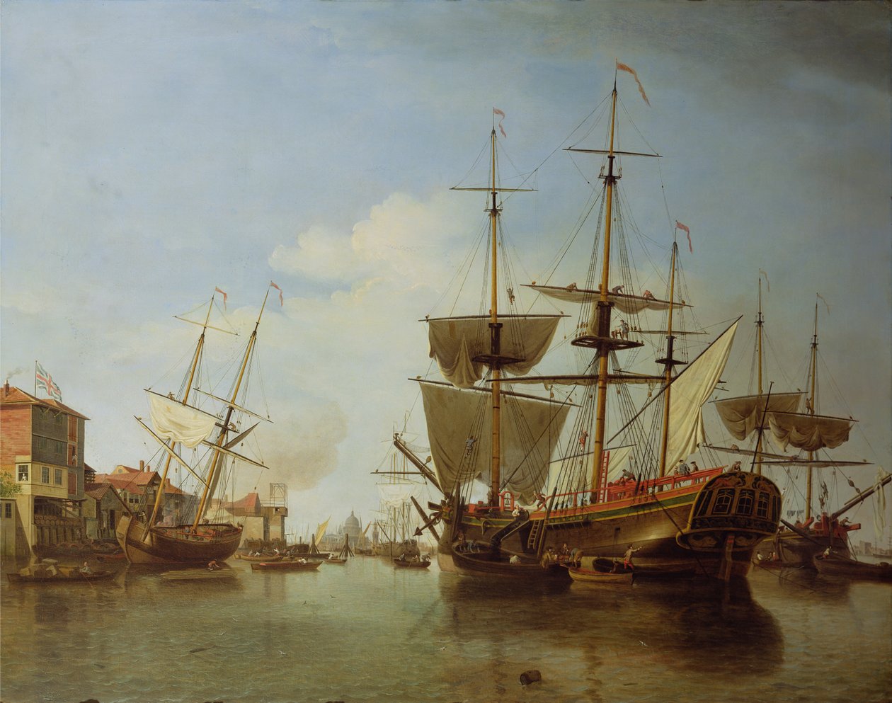 Frakt på Themsen ved Rotherhithe, ca. 1753 av Samuel Scott