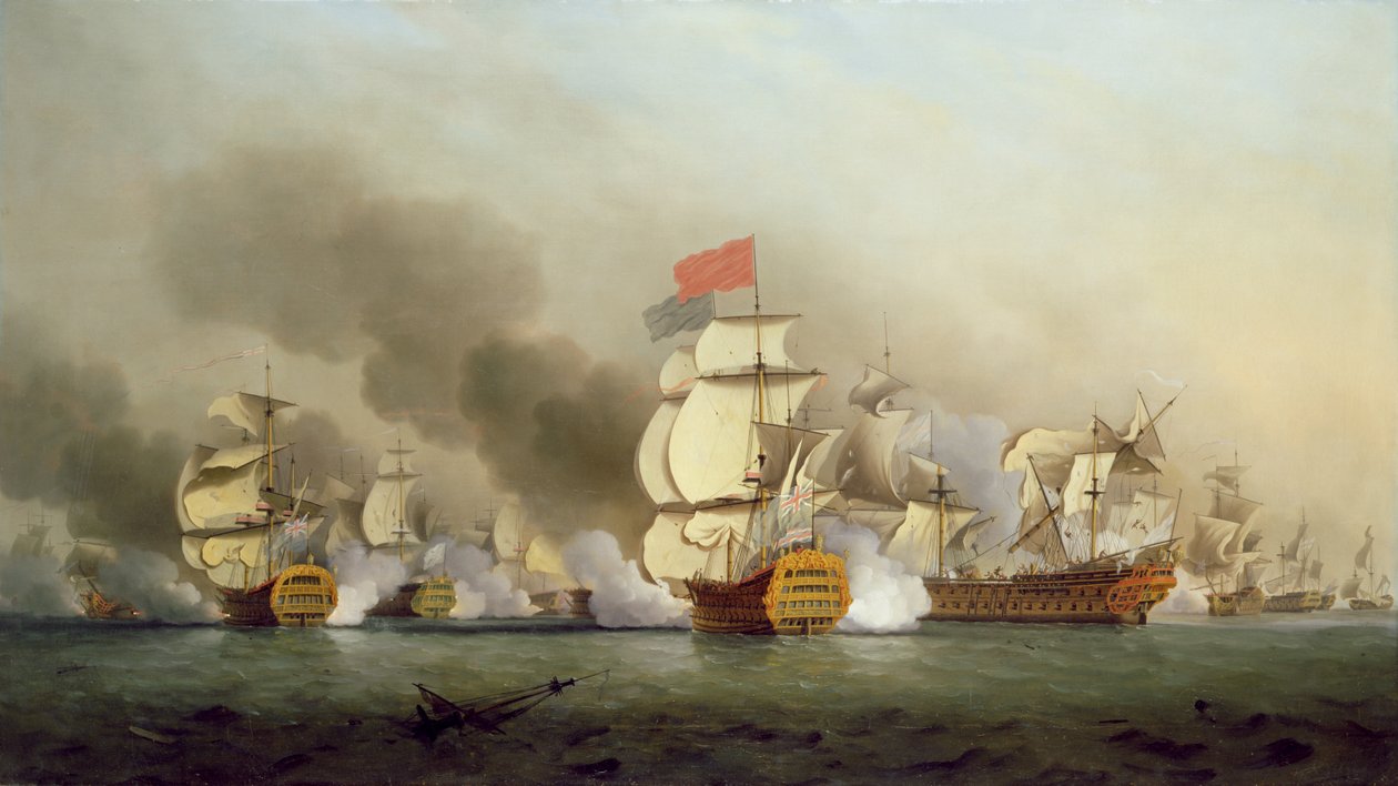Viseadmiral Sir George Ansons (1697-1762) seier utenfor Kapp Finisterre, 1749 olje på lerret) av Samuel Scott