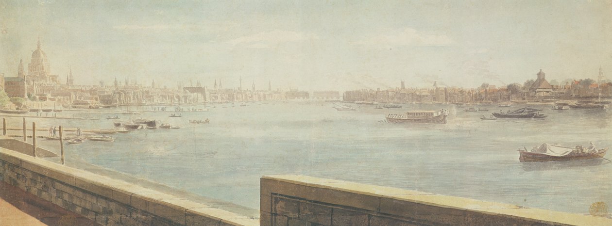 Utsikt over Themsen, London av Samuel Scott