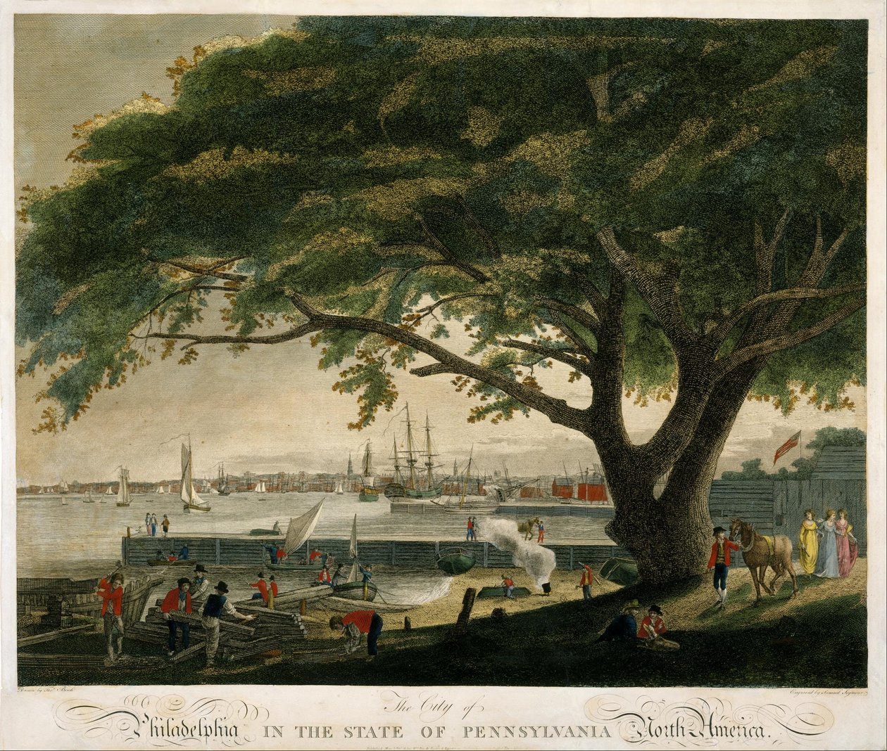 Byen Philadelphia i delstaten Pennsylvania, Nord -Amerika av Samuel Seymour