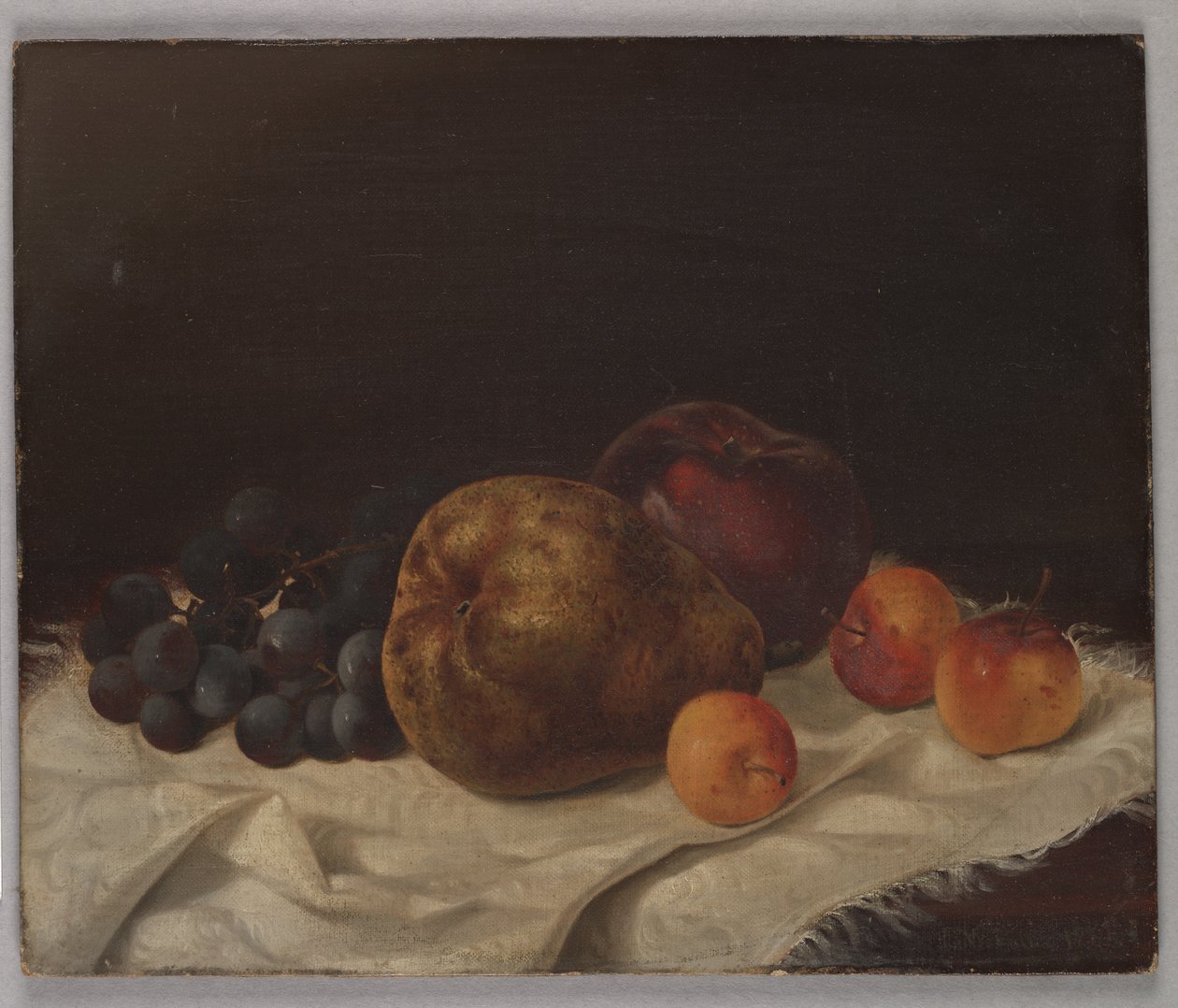 Stilleben med pære (olje på lerret lagt om bord) av Samuel W. Fuller