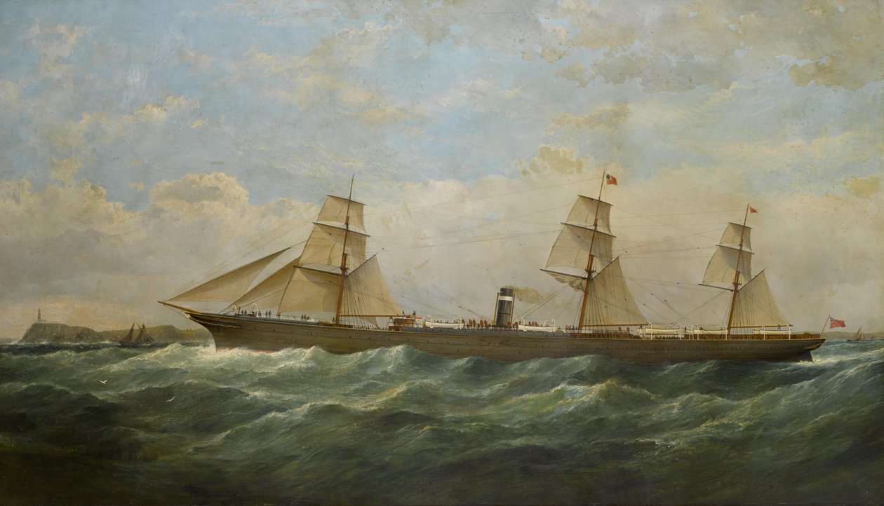 SS -byen Berlin gikk utover og passerte Cape Pine Lighthouse av Samuel Walters