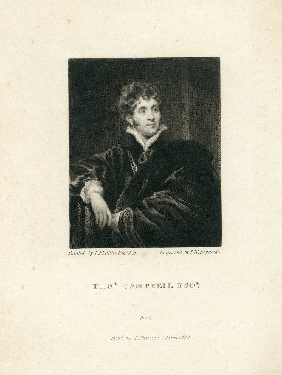 Thomas Campbell, 1818 (mezzotint) av Samuel William I Reynolds