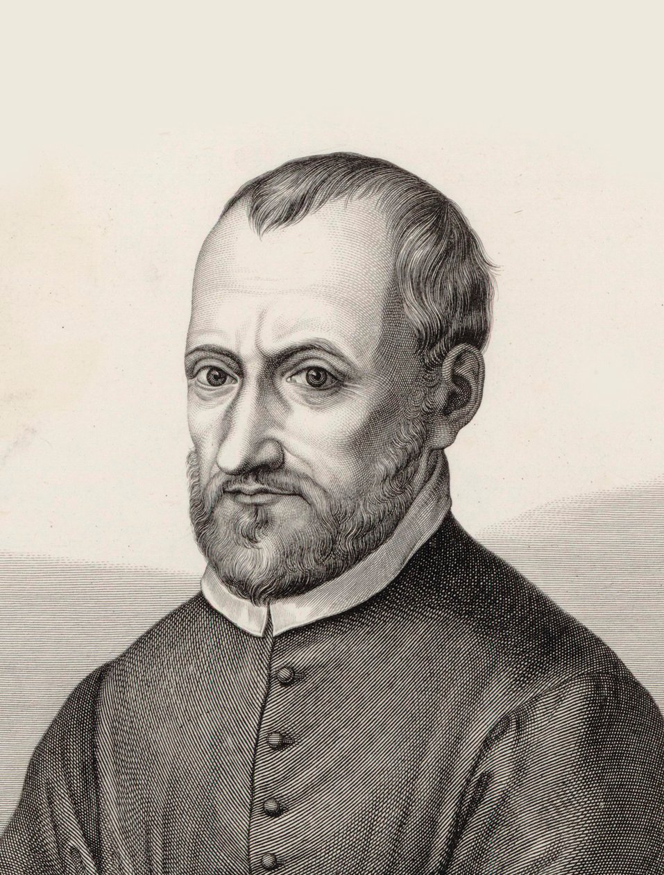Portrett av komponisten Giovanni Pierluigi da Palestrina 1526-1594. av Samuel Amsler