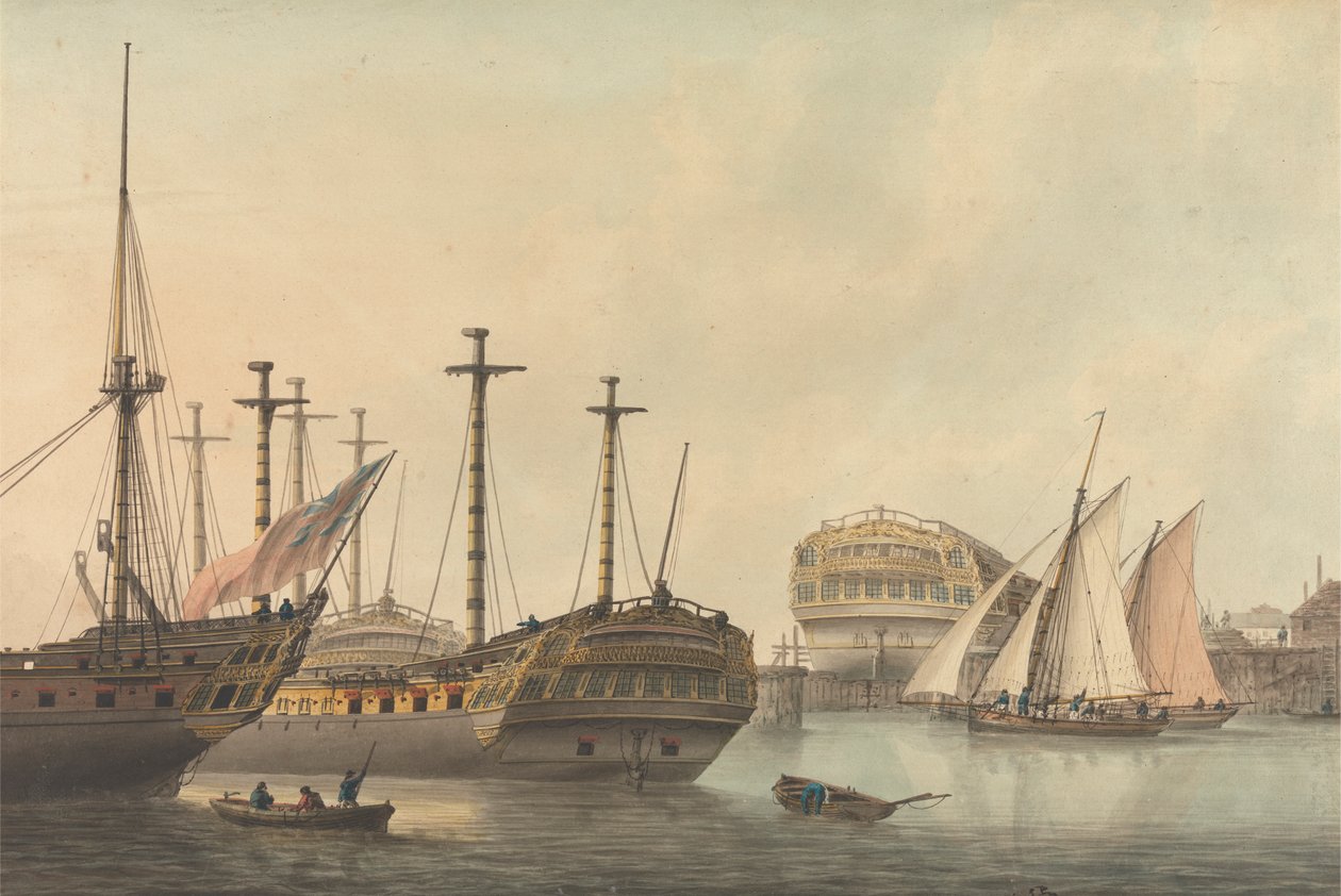 Man-of-War blir ommontert av Samuel Atkins