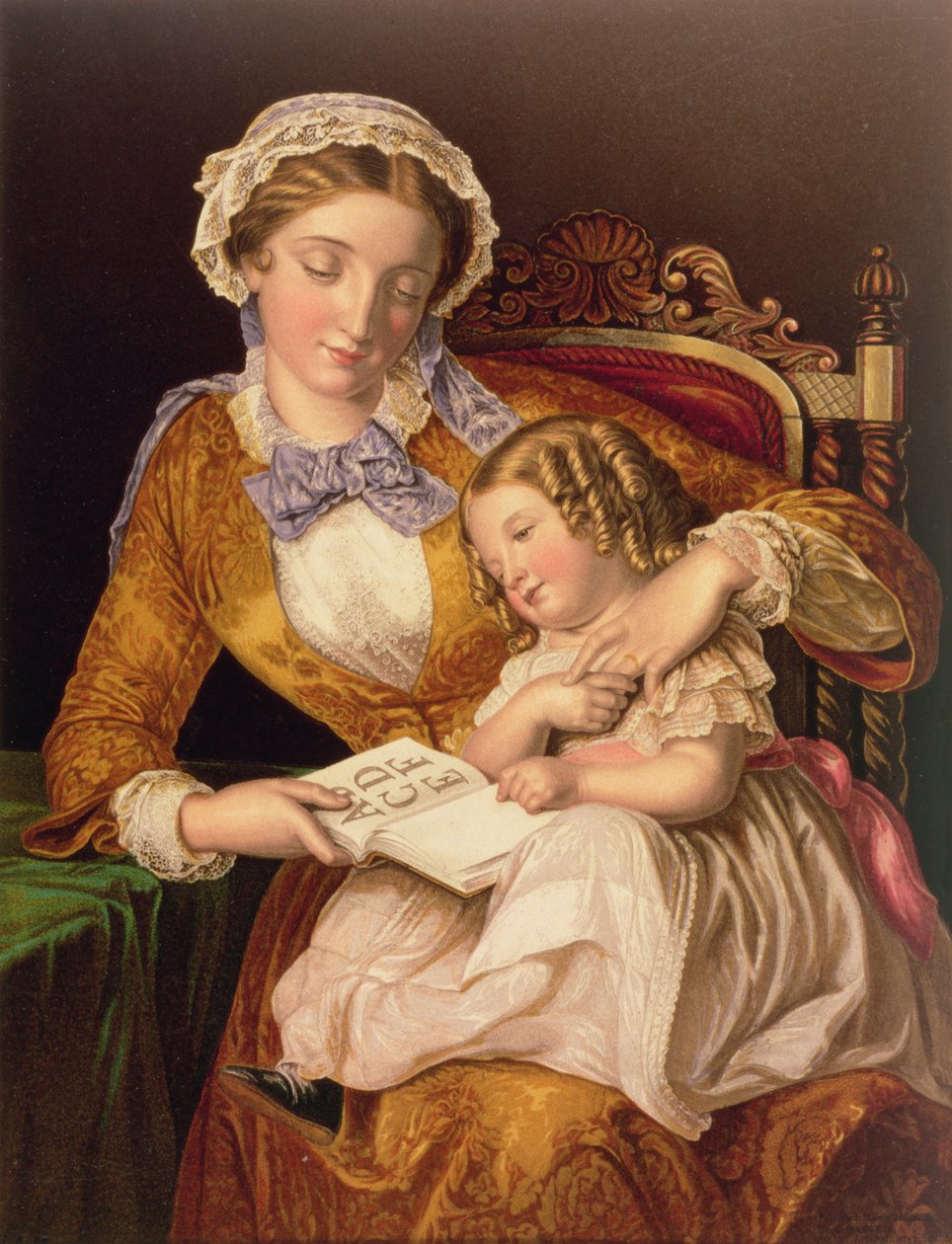 Den første leksjonen, pub. av Baxter, 1855 (trykk) av Samuel Baruch Halle