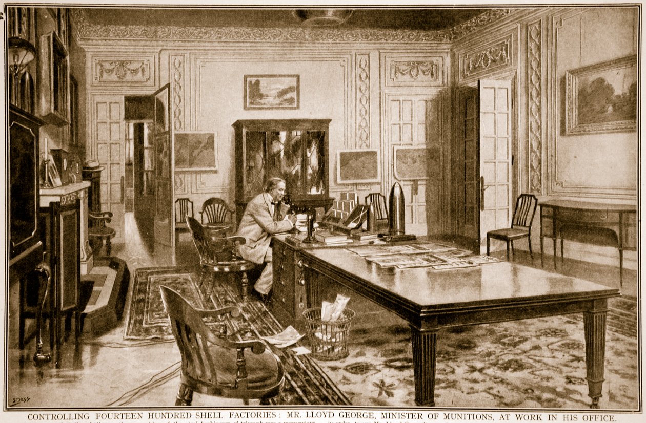 Kontrollerer fjorten hundre skjellfabrikker: Lloyd George, ammunisjonsminister, på jobb, 1914-19 av Samuel Begg