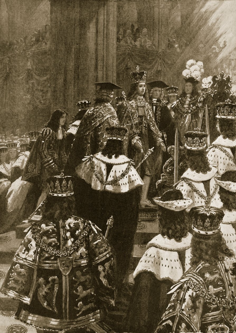 Introniseringen ved kroningen av George I, 20. oktober 1714, fra 