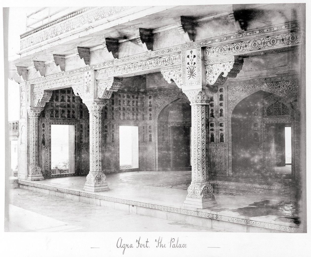 Agra Fort, palasset av Samuel Bourne