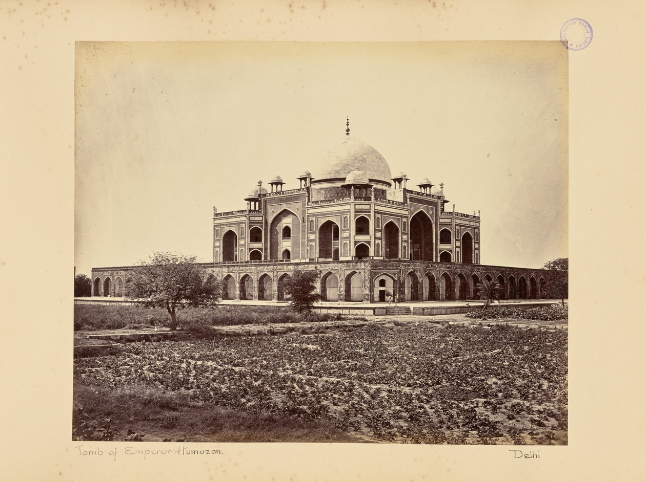 Delhi; keiser Humayuns mausoleum av Samuel Bourne