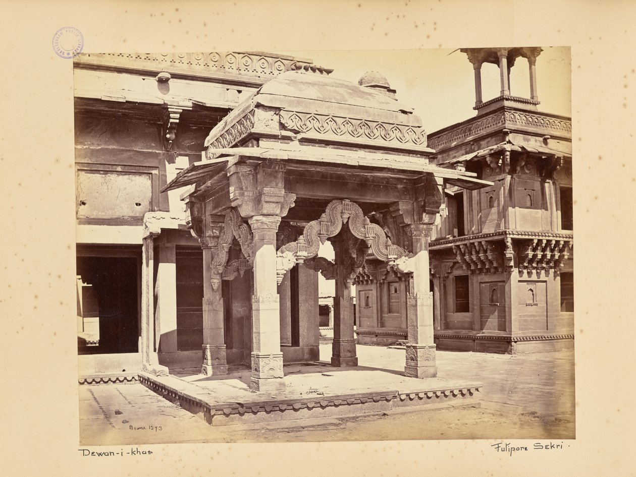 Fatehpur Sikri; Guru-ki-Mandi eller tempelet til den hinduistiske helgenen av Samuel Bourne