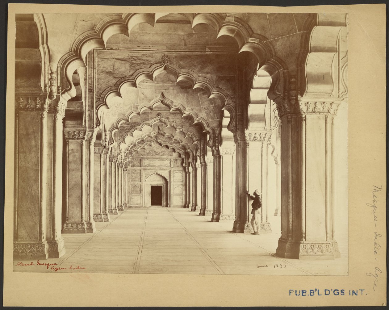 Perlemoskeen, Agra, India av Samuel Bourne