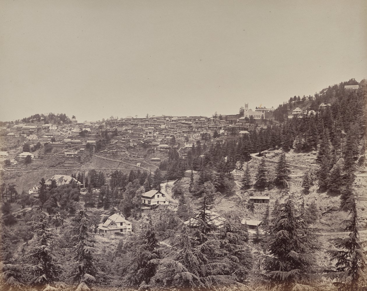 Shimla. Utsikt fra Oakover House av Samuel Bourne