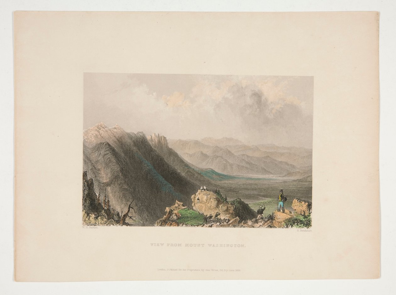 Utsikt fra Mount Washington, illustrasjon for Nathaniel Parker Willis av Samuel Bradshaw