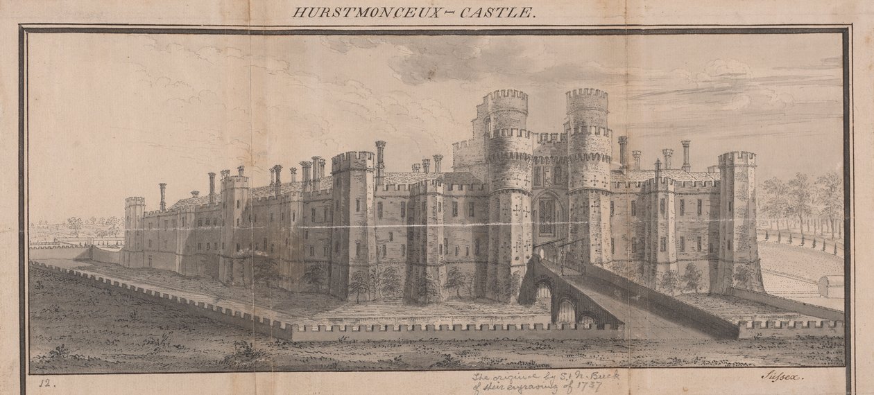 Herstmonceux Castle, Sussex av Samuel Buck