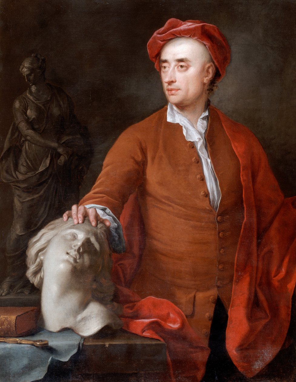 Portrett av John Michael Rysbrack, antatt, 1700-tallet. av Samuel Buck