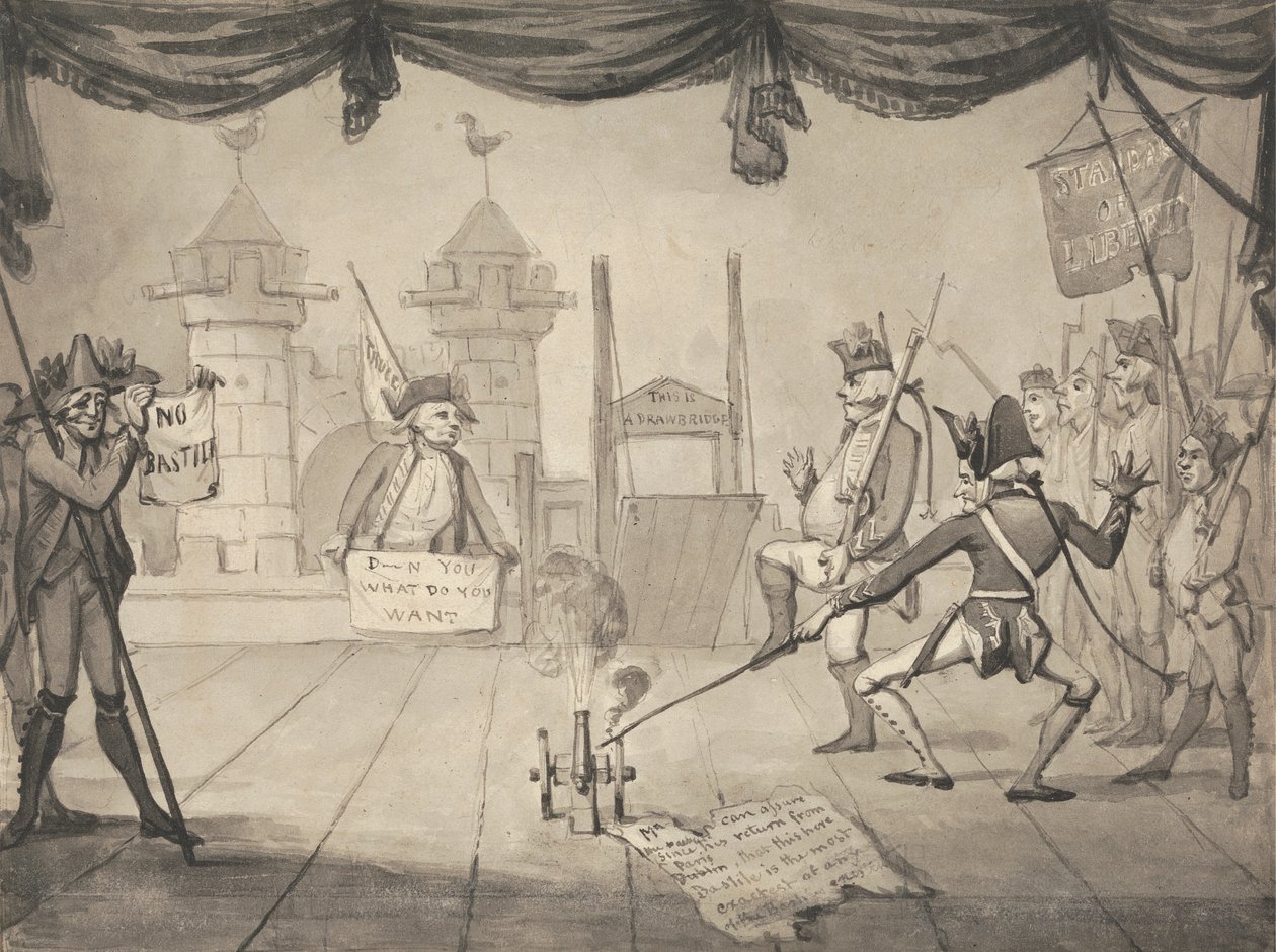 En amfiteatralsk versjon av Bastillefallet av Samuel Collings