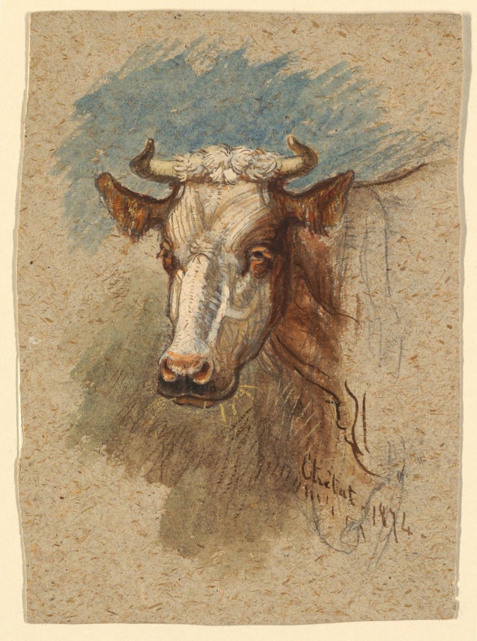 Leder for en ku, Étretat av Samuel Colman