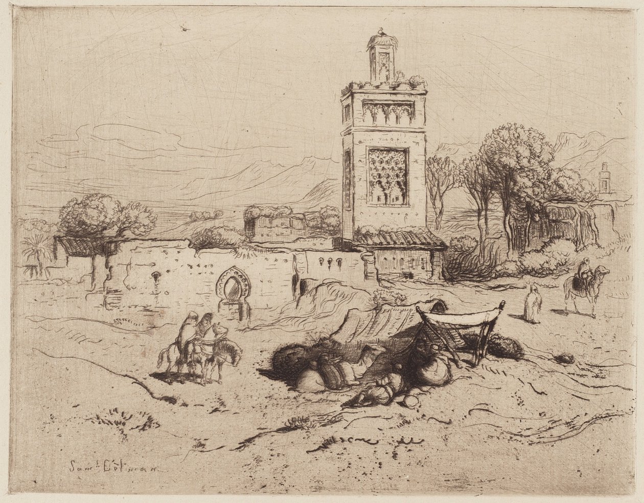 Ruinene av en moske, Tlemcen, Algerie av Samuel Colman