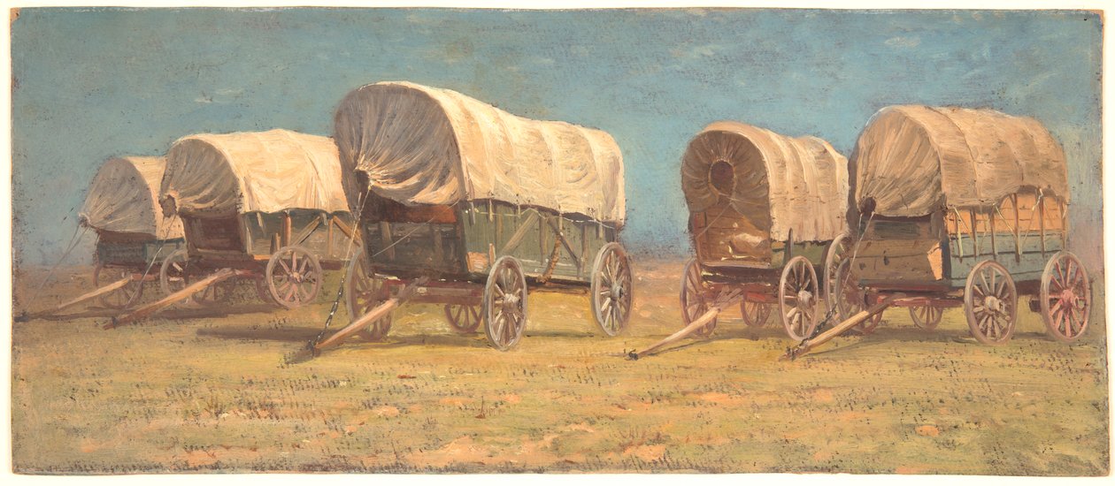 Studie av overbygde vogner av Samuel Colman