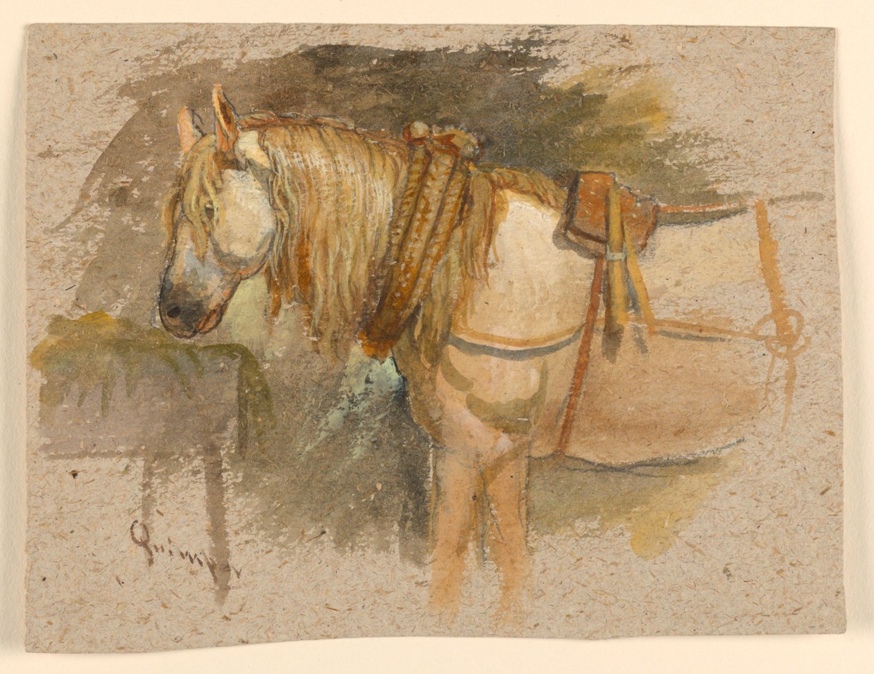 Studie av en hest, Quimper, Bretagne av Samuel Colman
