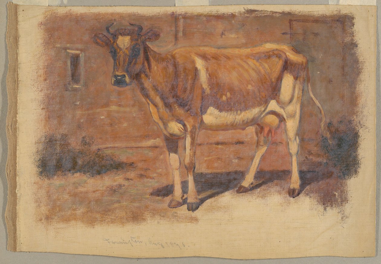 Studie av en stående ku, Farmington av Samuel Colman
