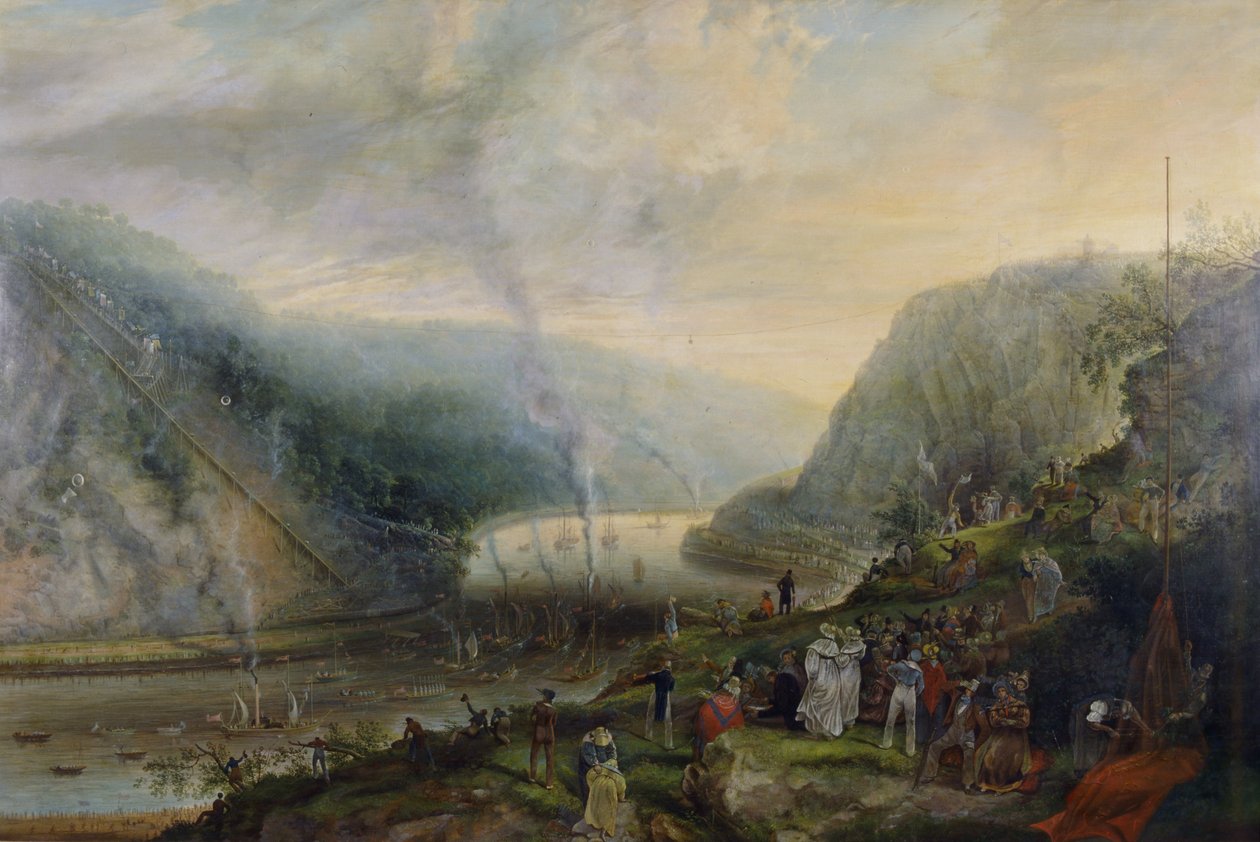 Seremonien for å legge grunnsteinen til Clifton hengebro av Samuel Colman