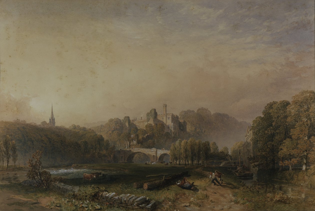 Utsikt over Lismore Castle under den 6. hertugen av Devonshires endringer (akvarell på papir) av Samuel Cook