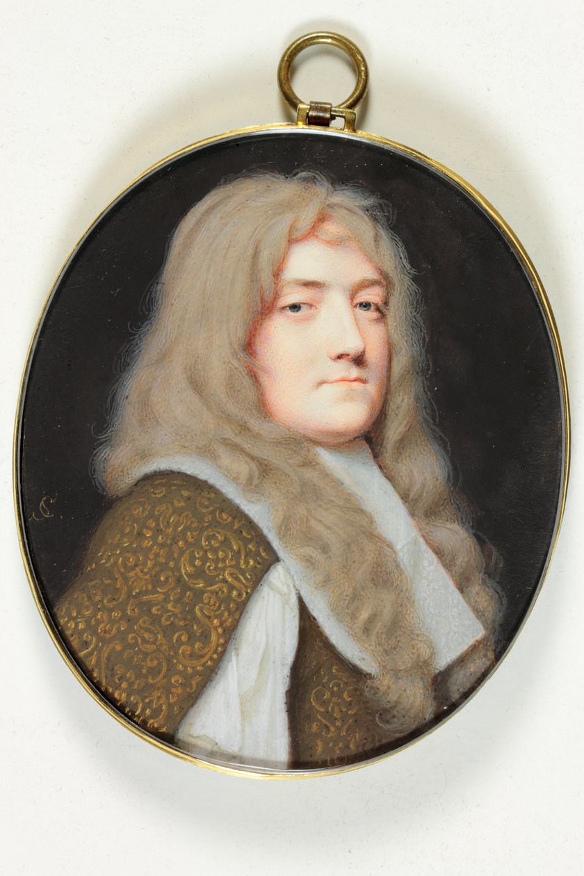 En herre kledd i hvitt (akvarell på vellum) av Samuel Cooper