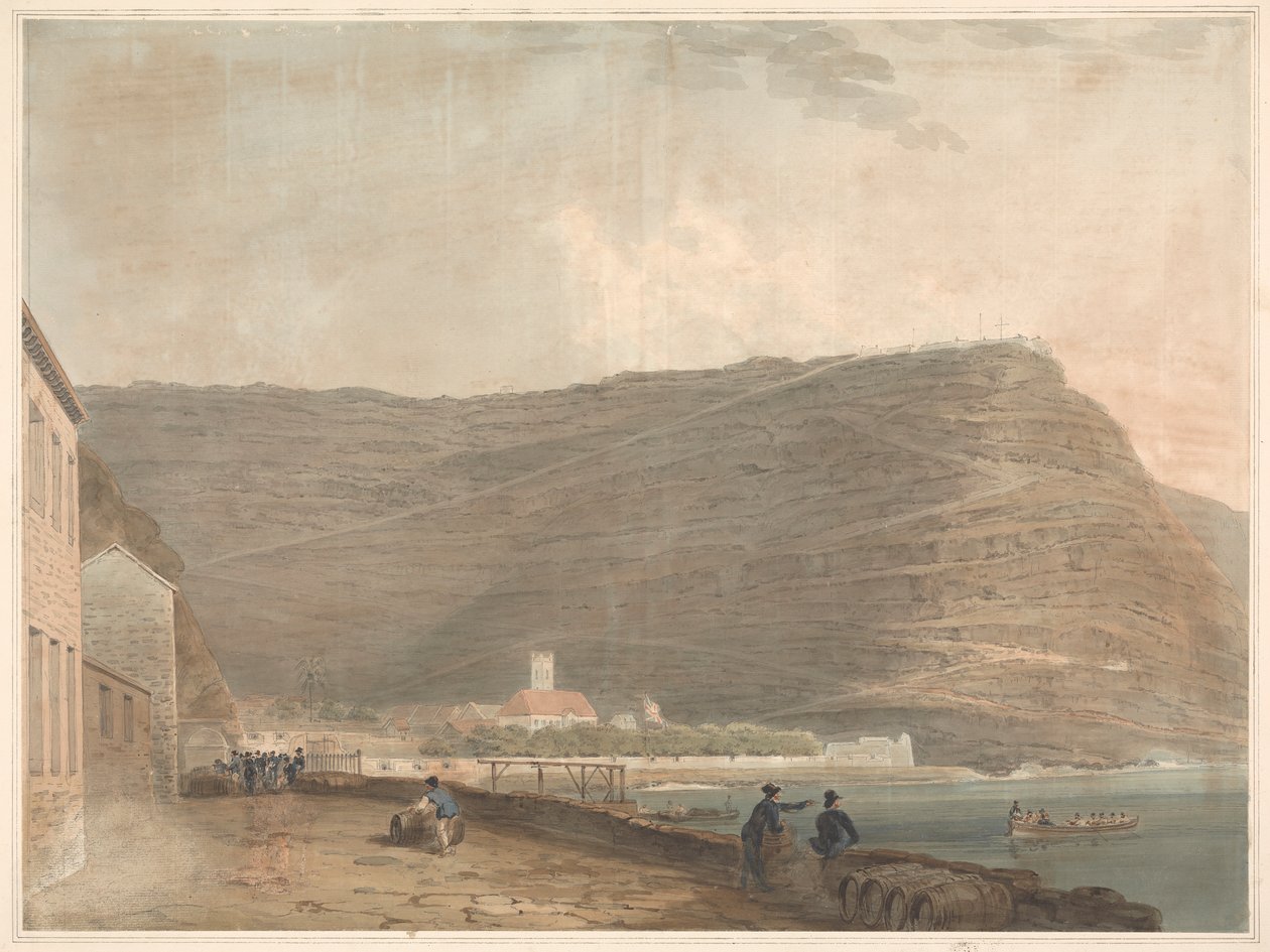 Kystengelsk bosetning omgitt av fjell av Samuel Davis