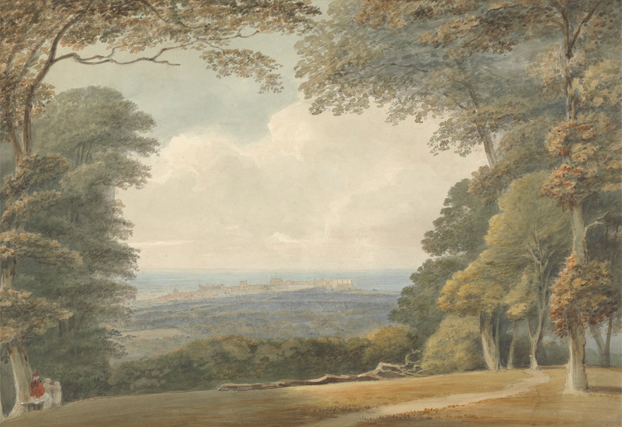 Fjern utsikt over Windsor Castle av Samuel Davis