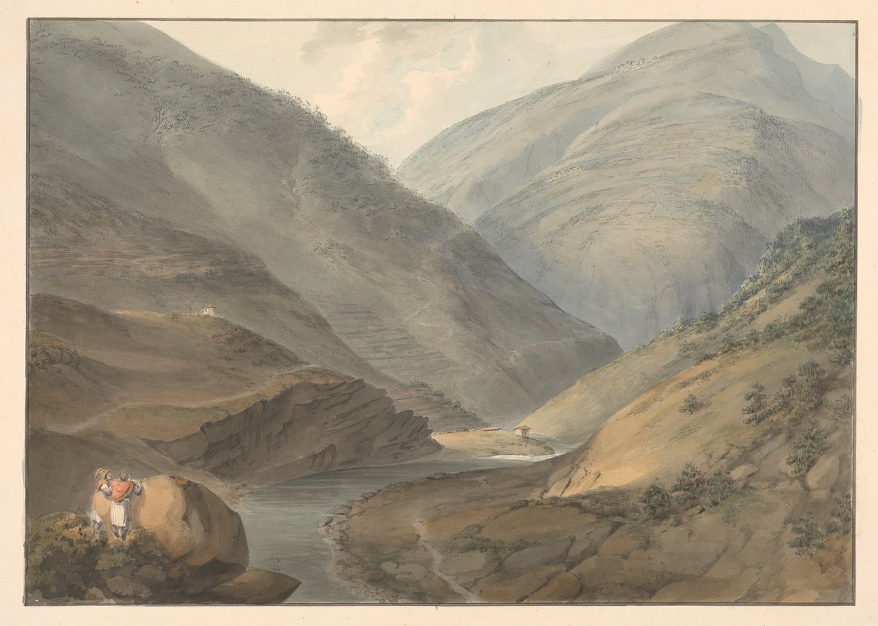 Fjelllandskap med elv av Samuel Davis
