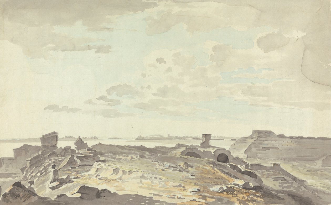 Ødelagt fort ved en elv av Samuel Davis