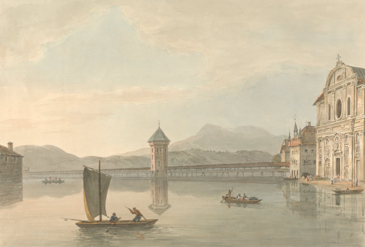 Utsikt ved Luzern: Jesuittene College av Samuel Davis