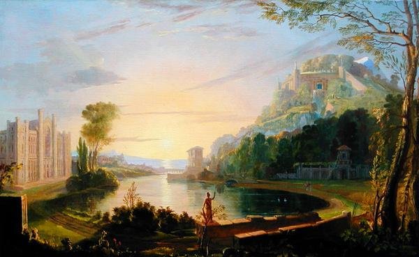 Allegorisk landskap som viser New York University, Washington Square, New York av Samuel Finley Breese Morse