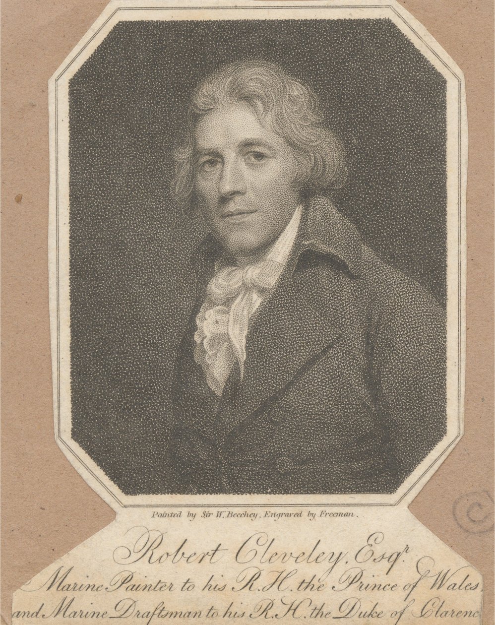 Robert Cleveley, Esqr., marinemaler for Hans Kongelige Høyhet prinsen av Wales og marinetegner for Hans Kongelige Høyhet hertugen av Clarence av Samuel Freeman